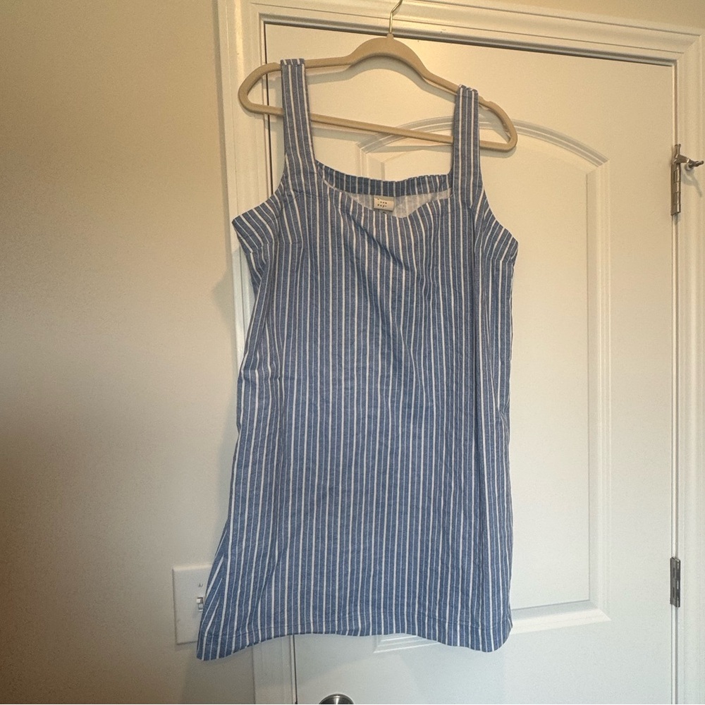a new day Blue and White Striped Linen Dress